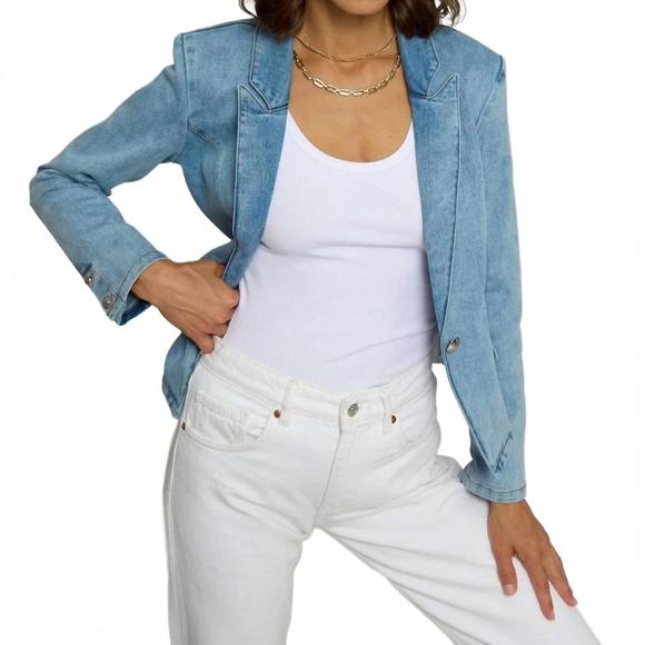 NEW CENTRAL PARK WEST denim blazer in blue